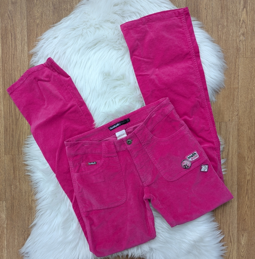 Vintage Y2K South Pole Pink Velour Cargo Pants